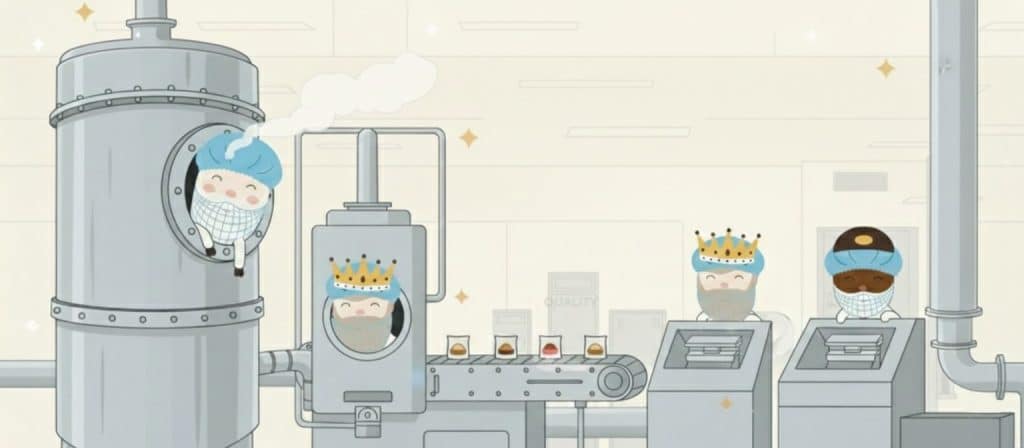 Reyes Magos y Papá Noel en la fábrica